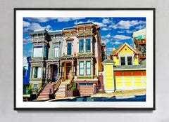 Case vittoriane nella zona di Alamo Square, San Francisco, fotografia artistica a colori