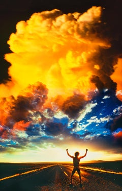 Victorious Nude Man on Naked Road in New Mexico - Gay Interest Surrealism