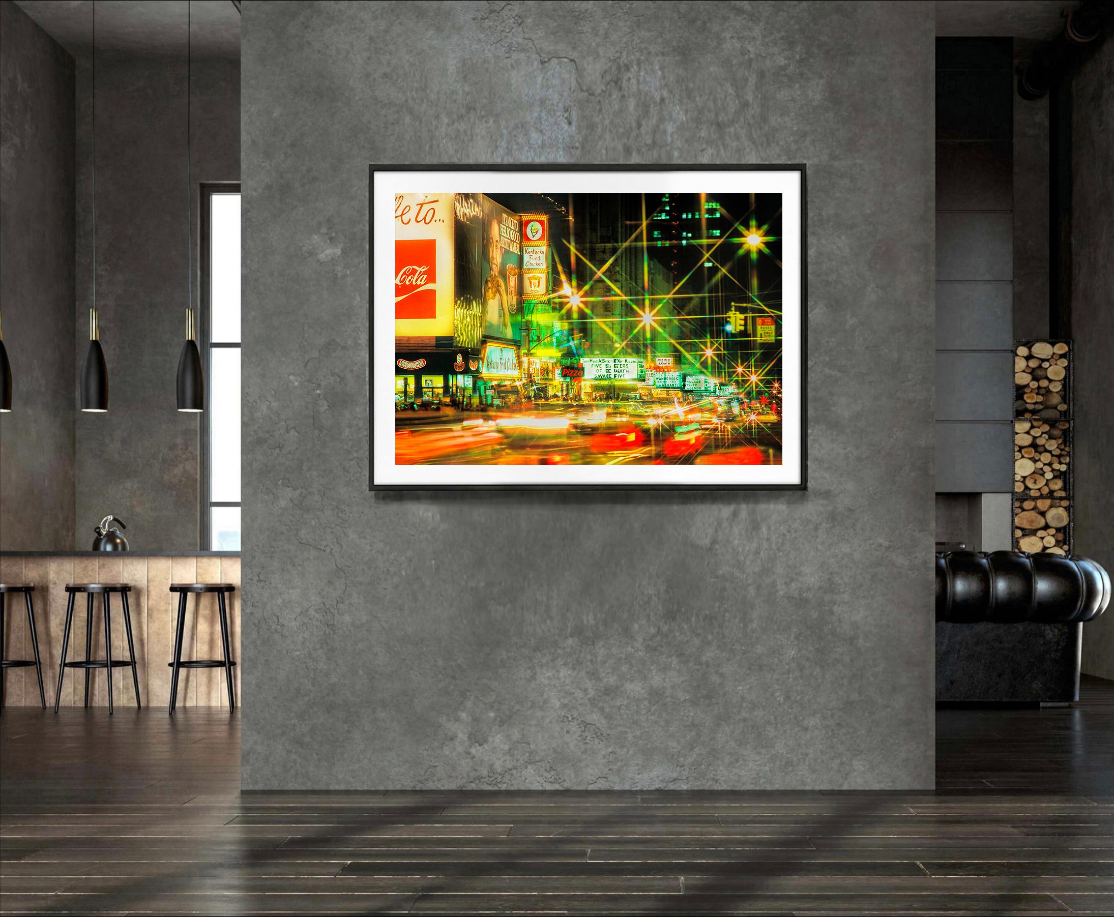 Vintage 42nd Street Traffic Frenzy  New York City in the 1970's - American Impressionist Photograph by Mitchell Funk