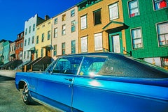 Oldtimer und alte Häuser in Brooklyn, Farbfotografie, signierte Auflage 4/15