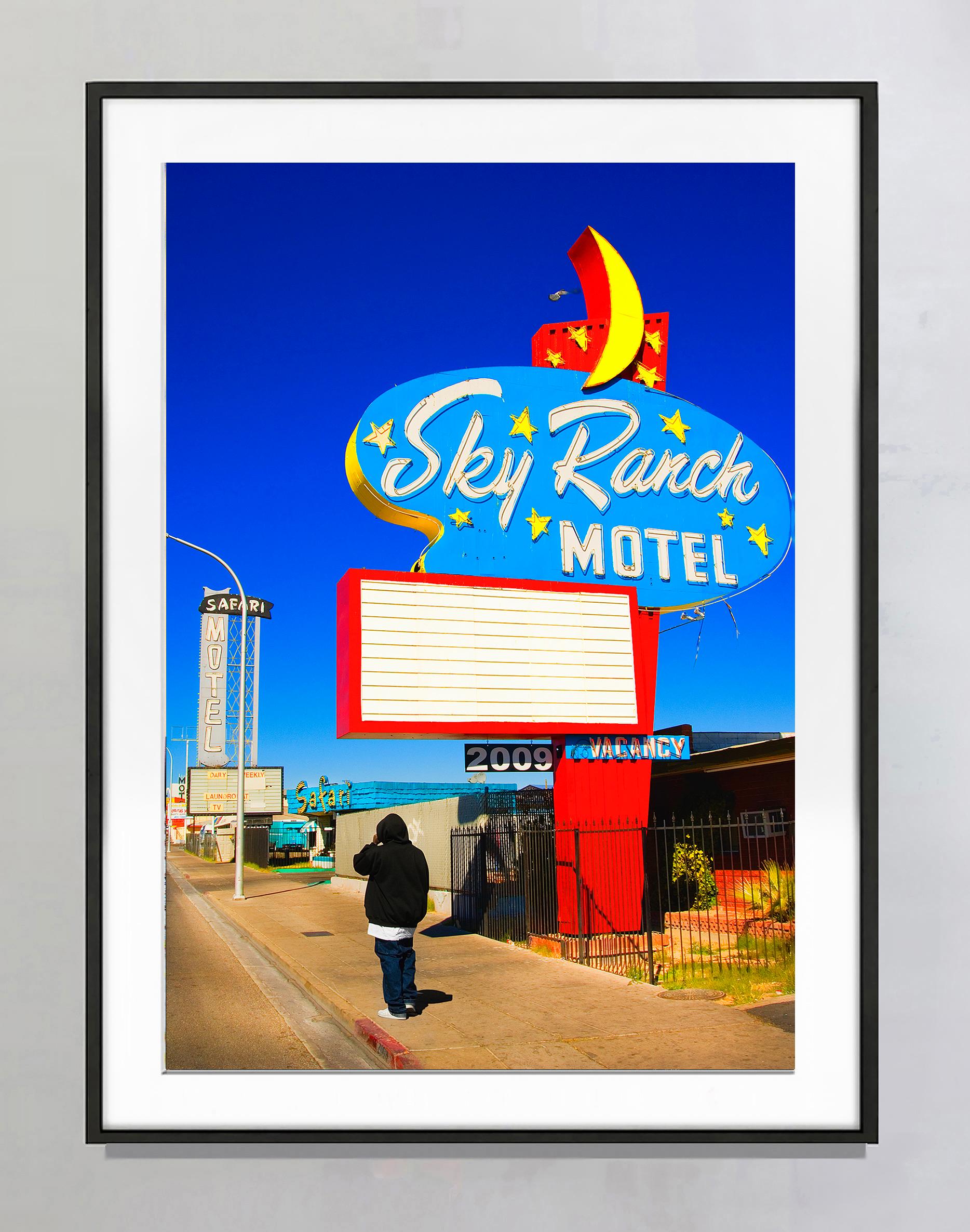 Vintage Las Vegas Motel Sign - Mid Century Sky Ranch Motel - Photograph by Mitchell Funk