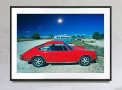 Vintage Red Porsche with Classic Volkswagen Mini Bus - Vintage Cars