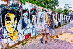 Wand der Graffiti-Gesichter, Farbfotografie, signiert, Auflage 4/15