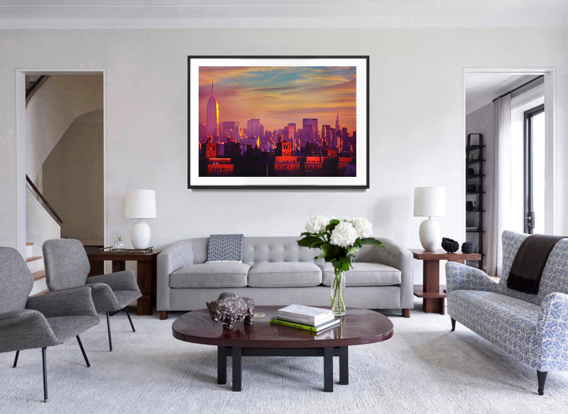 Wherever You Look, You See The Chrysler Building:  Dumbo - Pink Color Photograph by Mitchell Funk