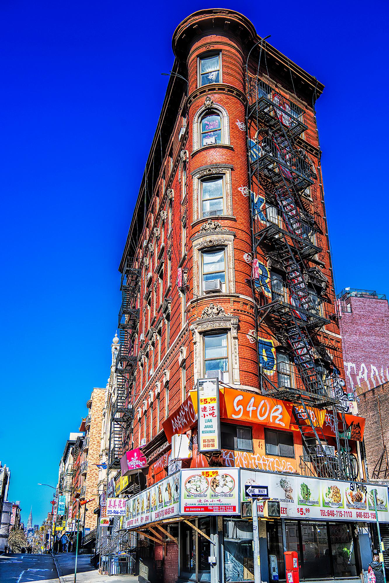 Mitchell Funk Color Photograph - Wherever You Look, You See The Chrysler Building: Eldridge Street