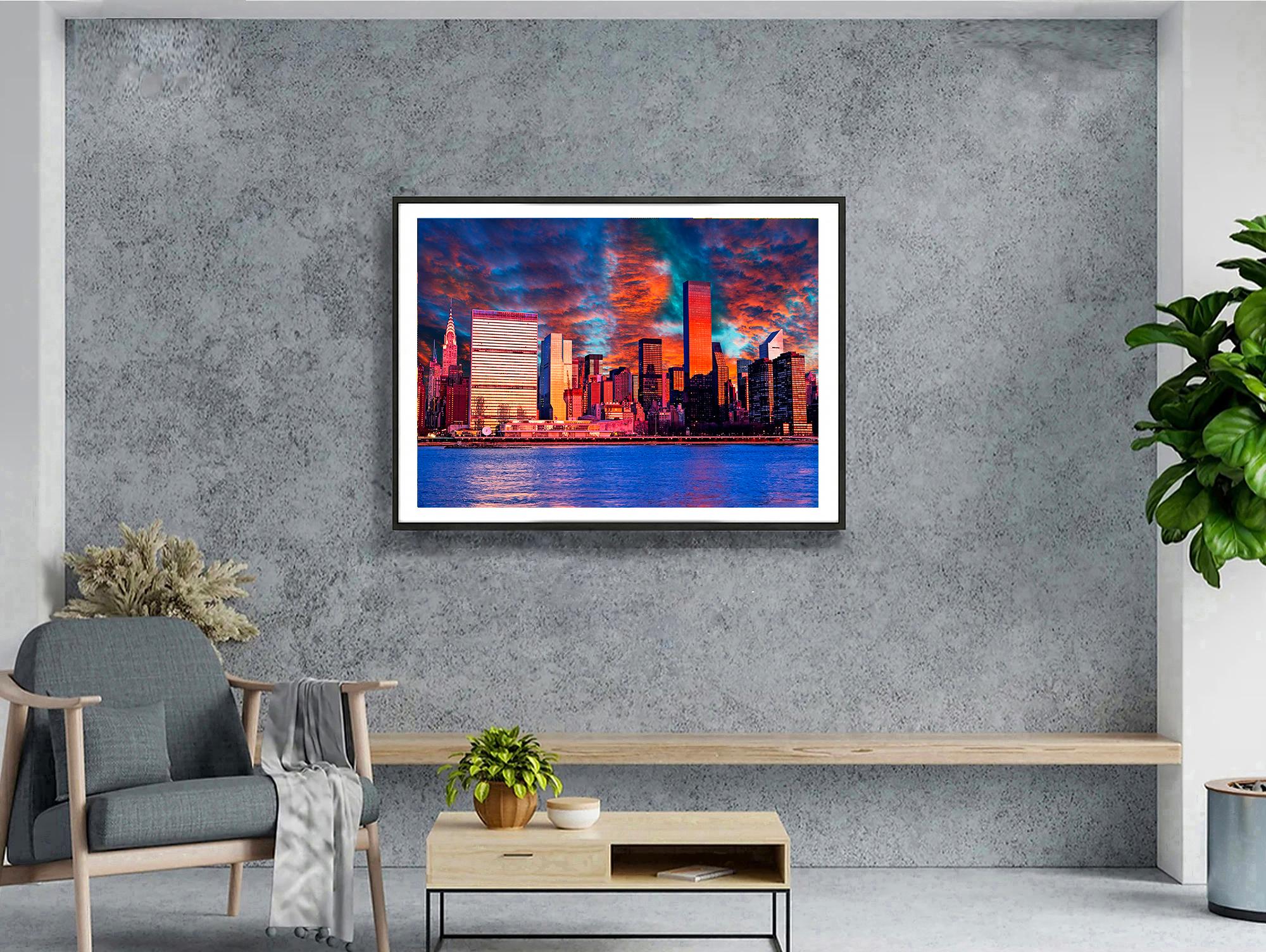 Wherever You Look You See You See The Chrysler Building: United Nations (Violett), Color Photograph, von Mitchell Funk