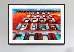 Windows with open shutters lower Manhattan