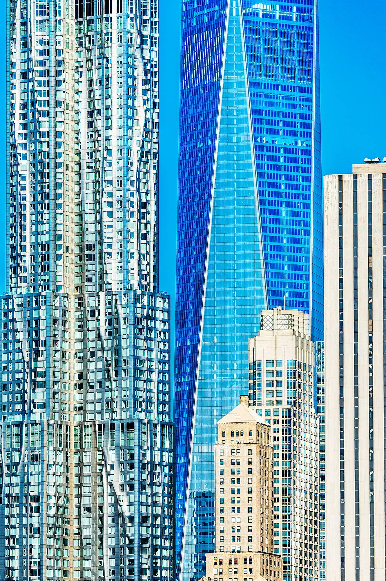 Abstract Photograph Mitchell Funk - World Trade Center - Bleu céruléen