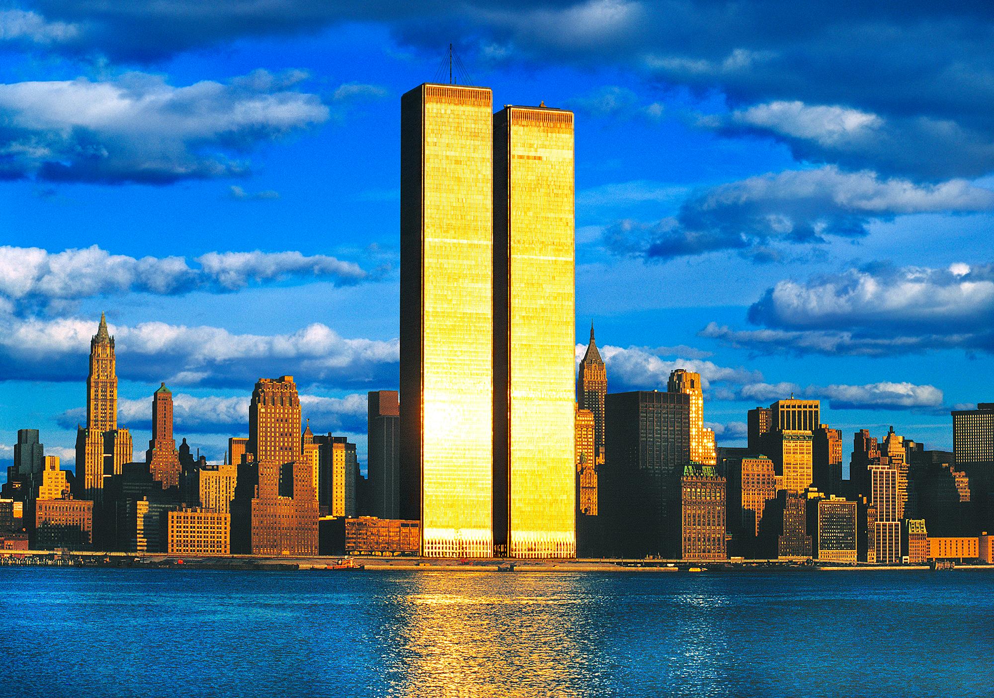 Mitchell Funk Landscape Photograph - World Trade Center, Twin Towers Manhattan