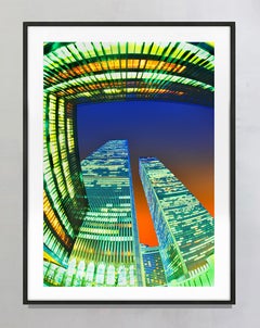 World Trade Center Upward View Dusk, NYC, Vintage Fine Art Print 4/15
