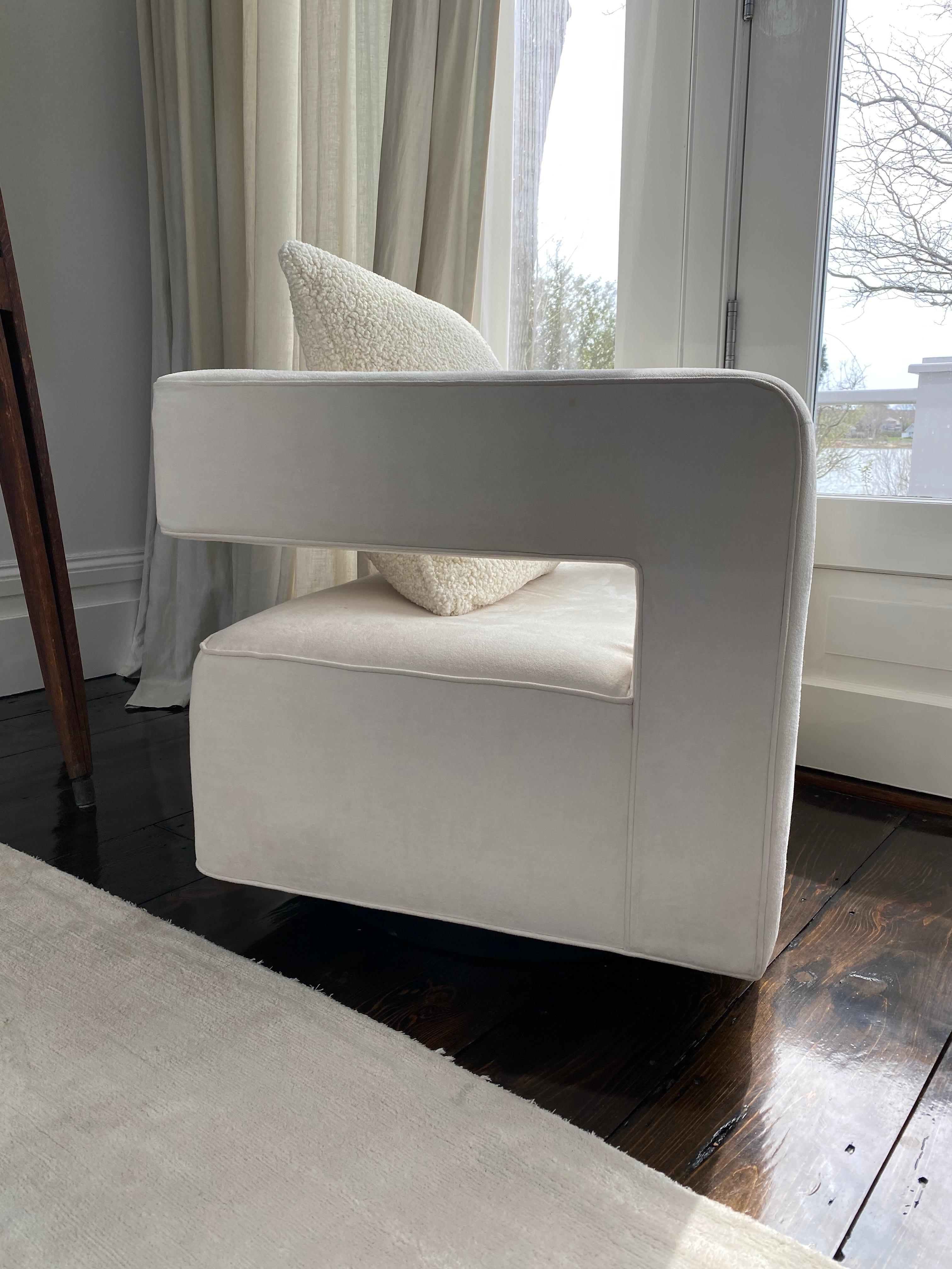 Mid-Century Modern Nico Swivel microsuede Chair, Pair