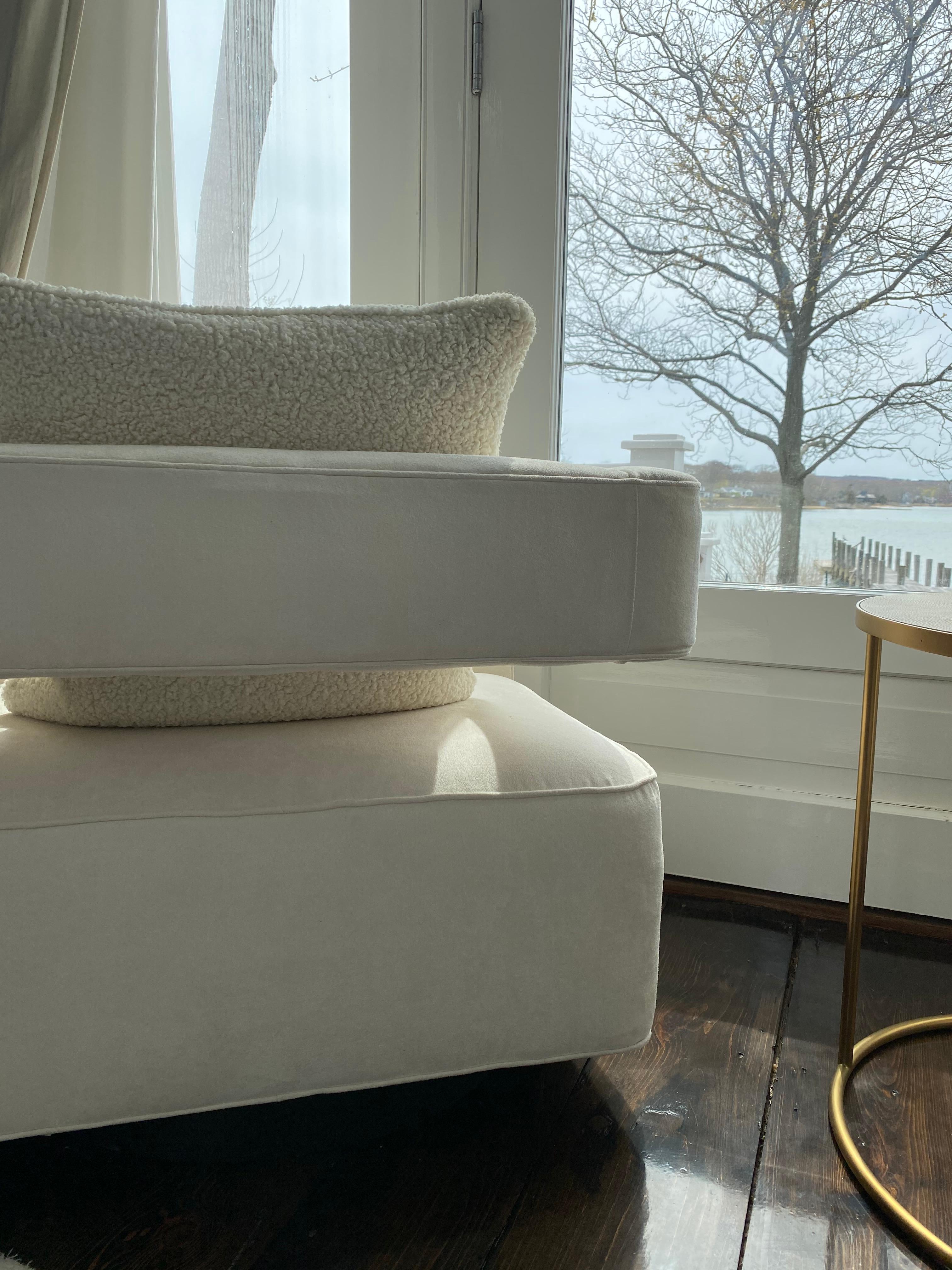 Nico Swivel microsuede Chair, Pair In Good Condition In New York, NY