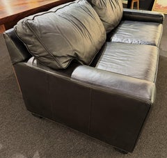 Mitchell Gold & Bob Williams Black Italian Leather Sofa