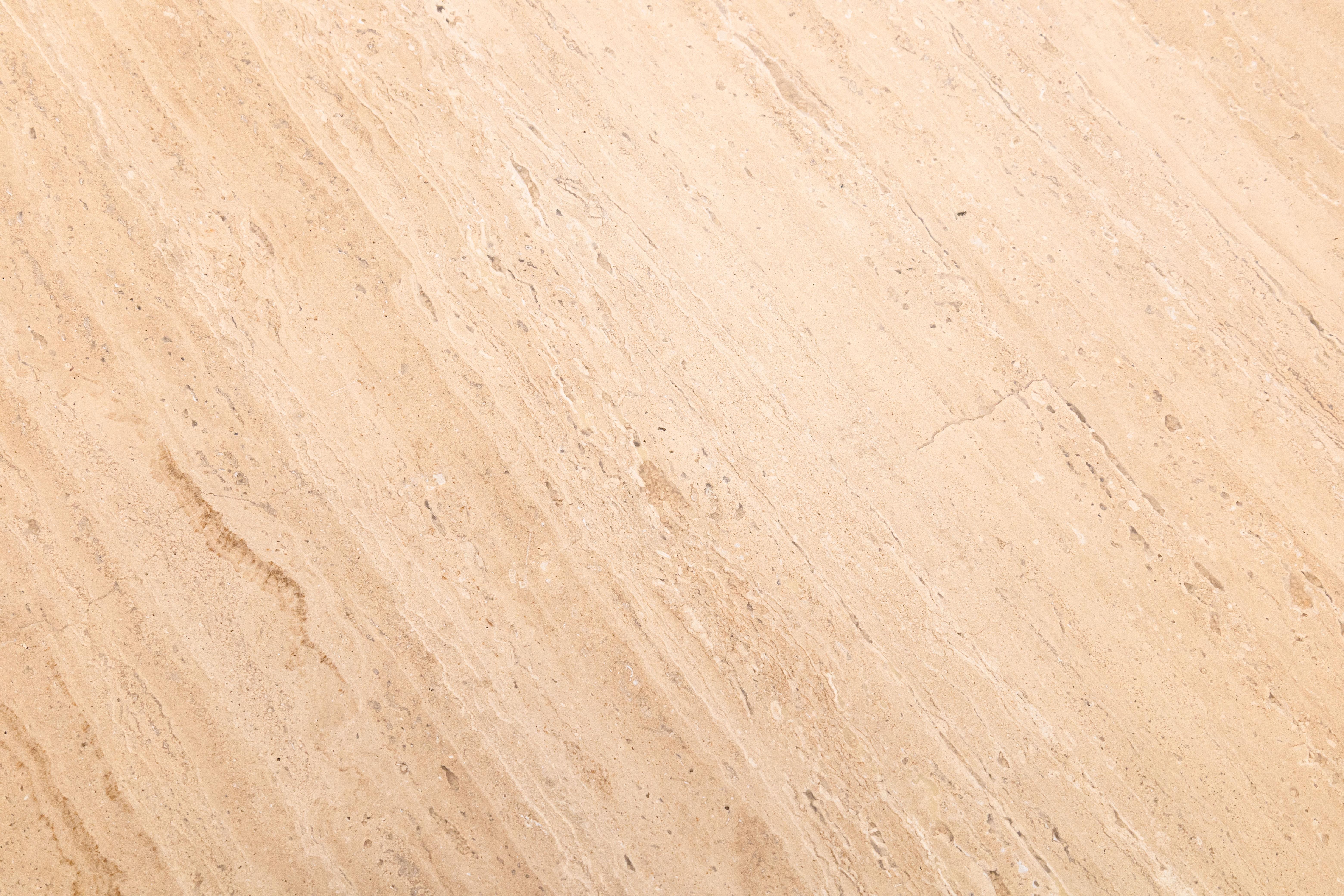 American Mitchell Gold Bob Williams Contemporary Modern Round Travertine Coffee Table For Sale