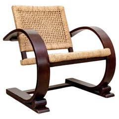 Mitchell Gold & Bob Williams Wood and Cane Armchair in Mid-Century Modern Style