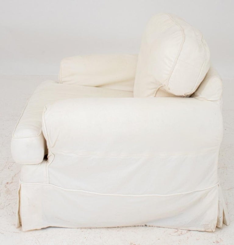 Mitchell Gold "Shabby Chic" White Slipcover Chair For Sale at 1stDibs