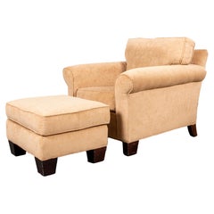 Mitchell Gold Upholstered Armchair and Ottoman