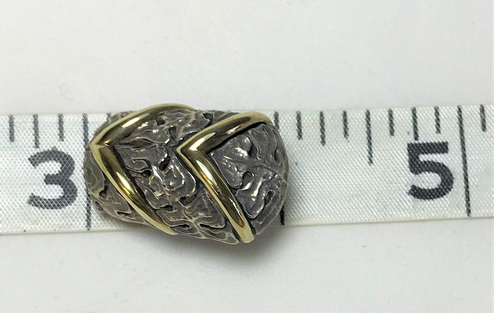 Mitchell Peck 18 Karat Sterling Chevron Floral Earring In Excellent Condition For Sale In Cincinnati, OH