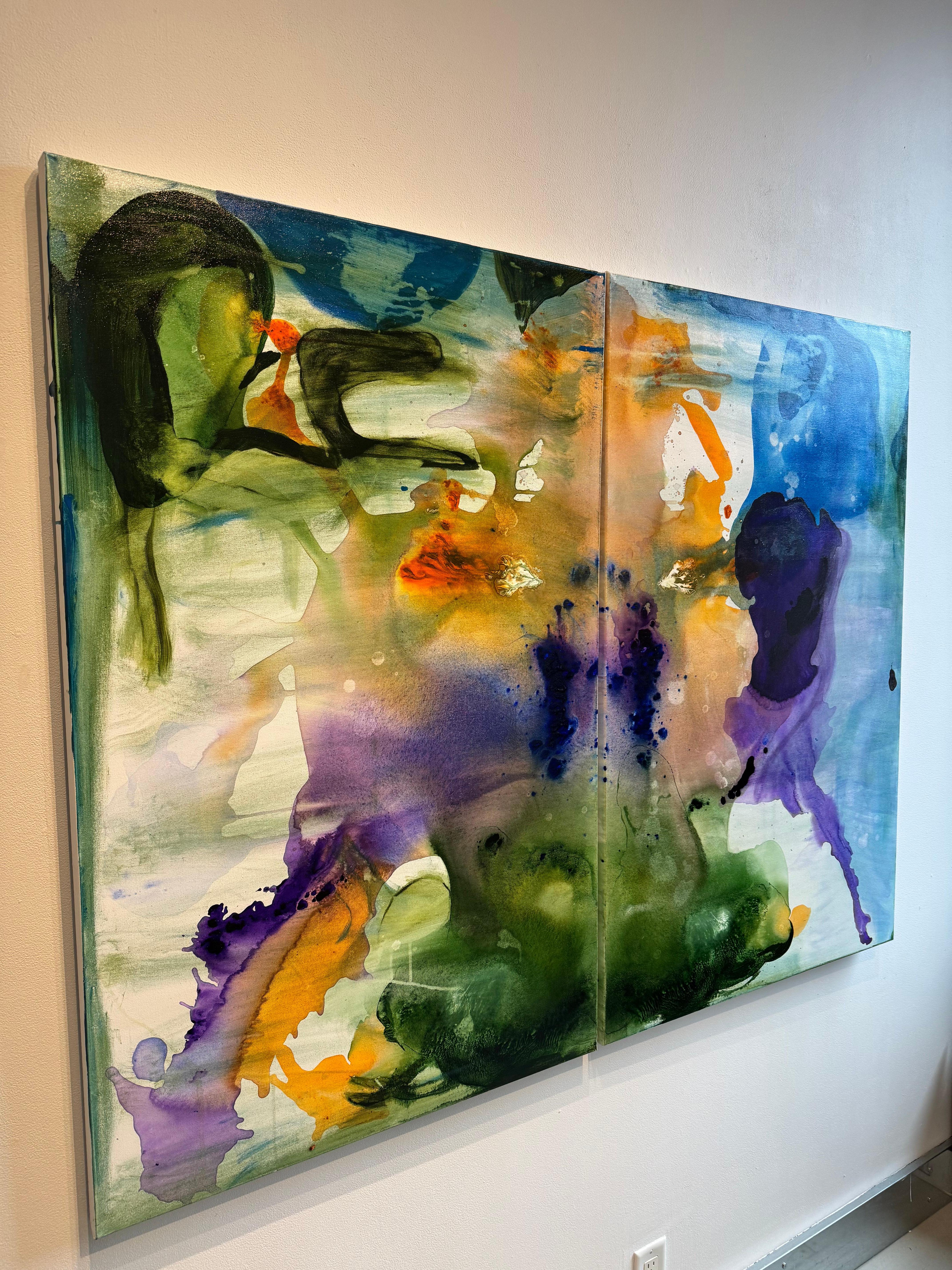 Réfractions liquides - Expressionnisme abstrait Painting par Mitchell Plotkin