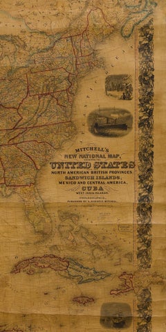Mitchell's New National Wall Map Exhibiting the United States, circa 1856