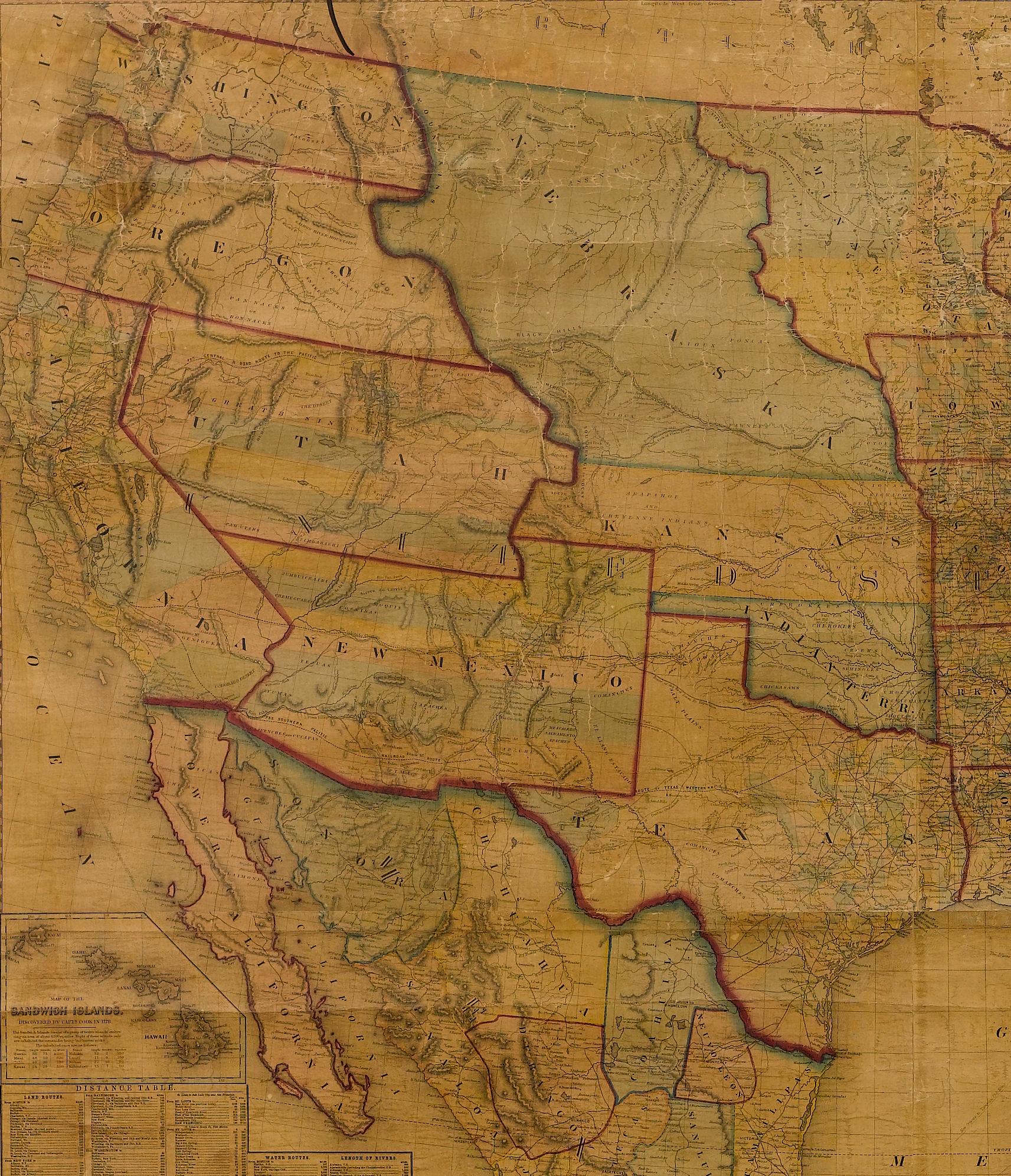 American Mitchell's New National Wall Map Exhibiting the United States, circa 1856