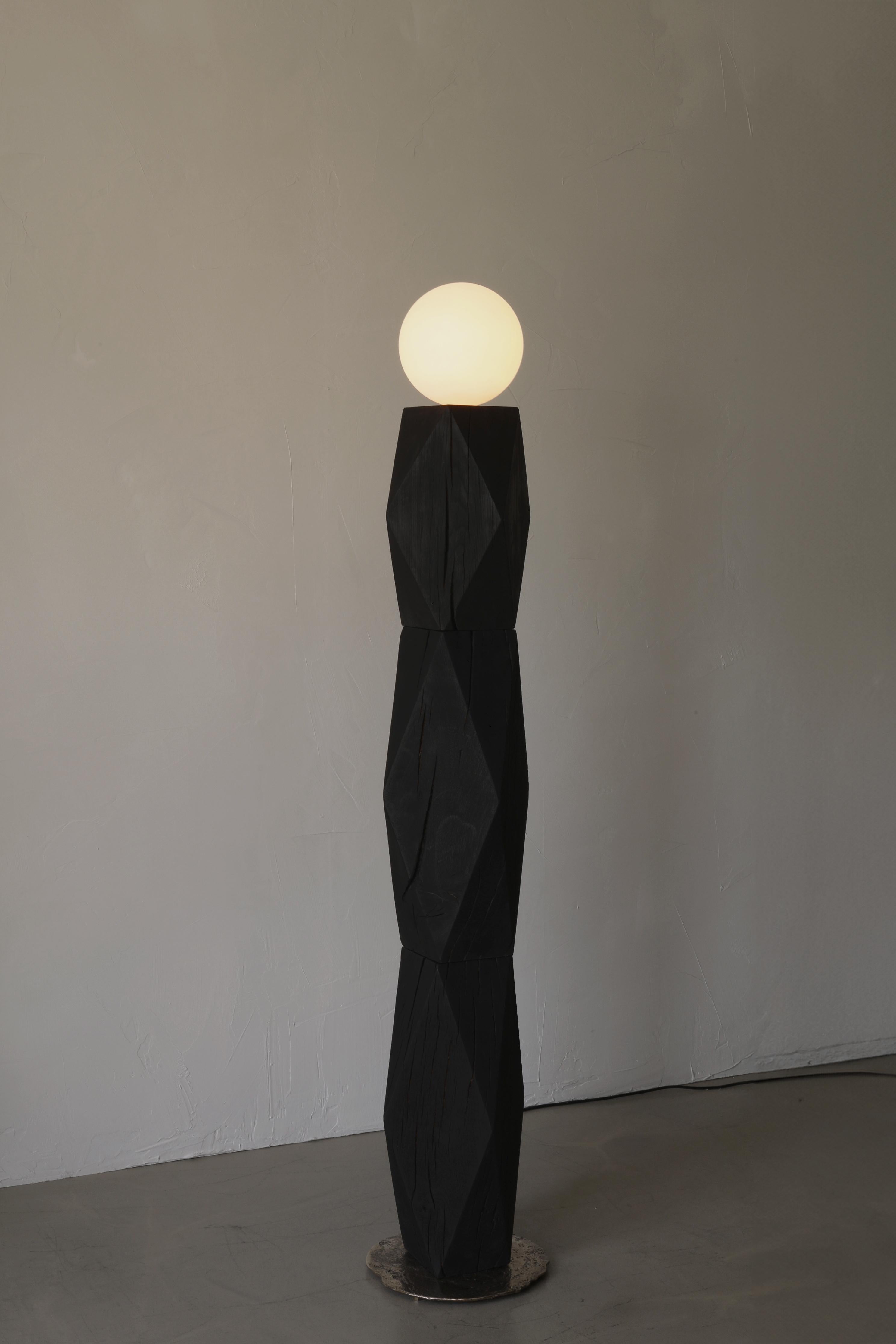Blackened Miter Lamp II For Sale