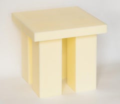 Miter Side Table in Yellow Acrylic by Mock Studio