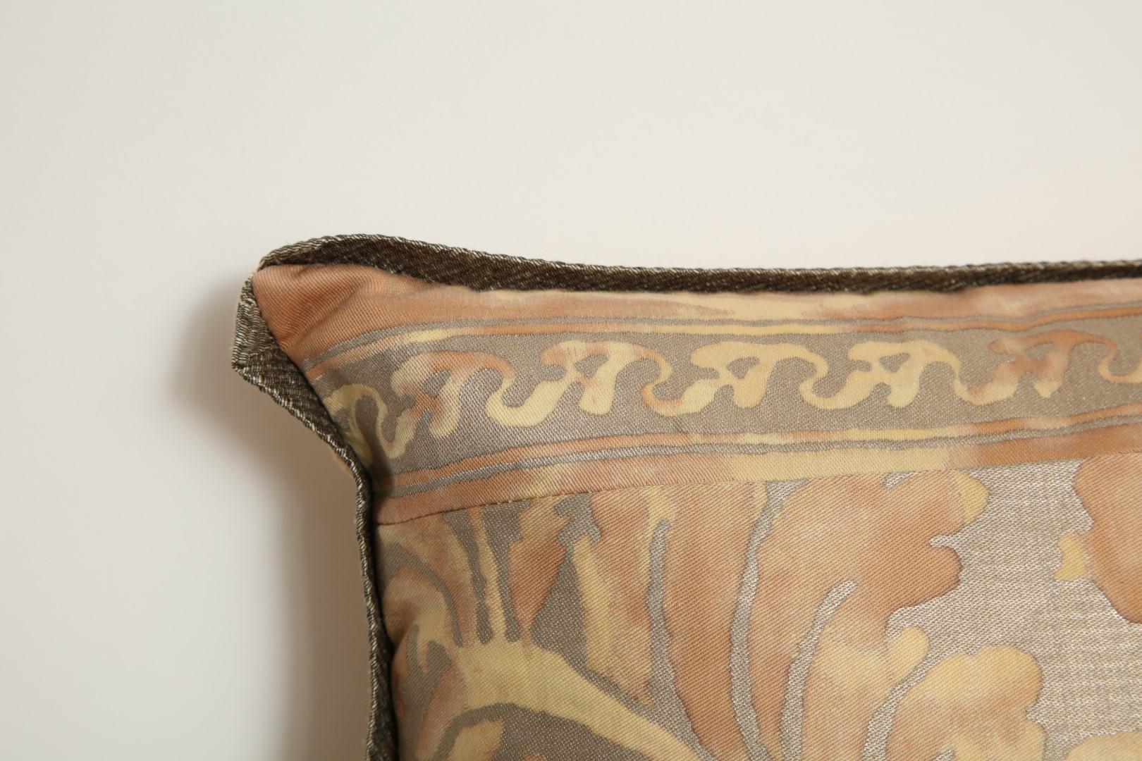 Mitered Fortuny Fabric Lumbar Cushion In New Condition In New York, NY