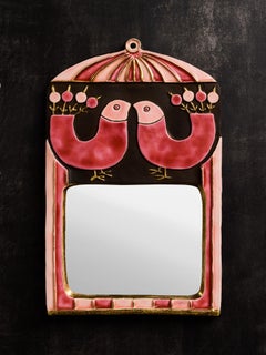 Mithe Espelt Cage Mirror in Pink and Red Shades