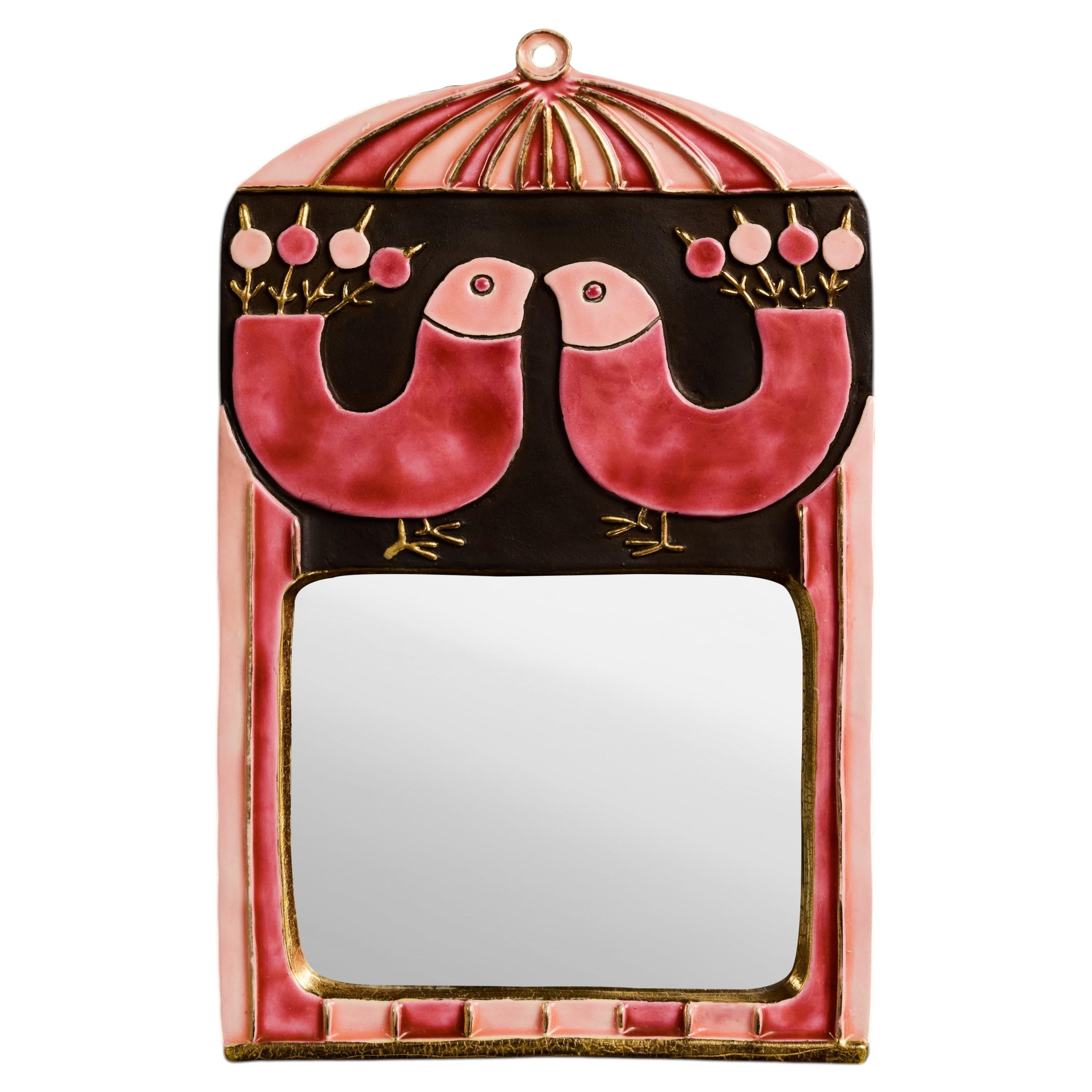 Mithe Espelt Cage Mirror in Pink and Red Shades in vendita