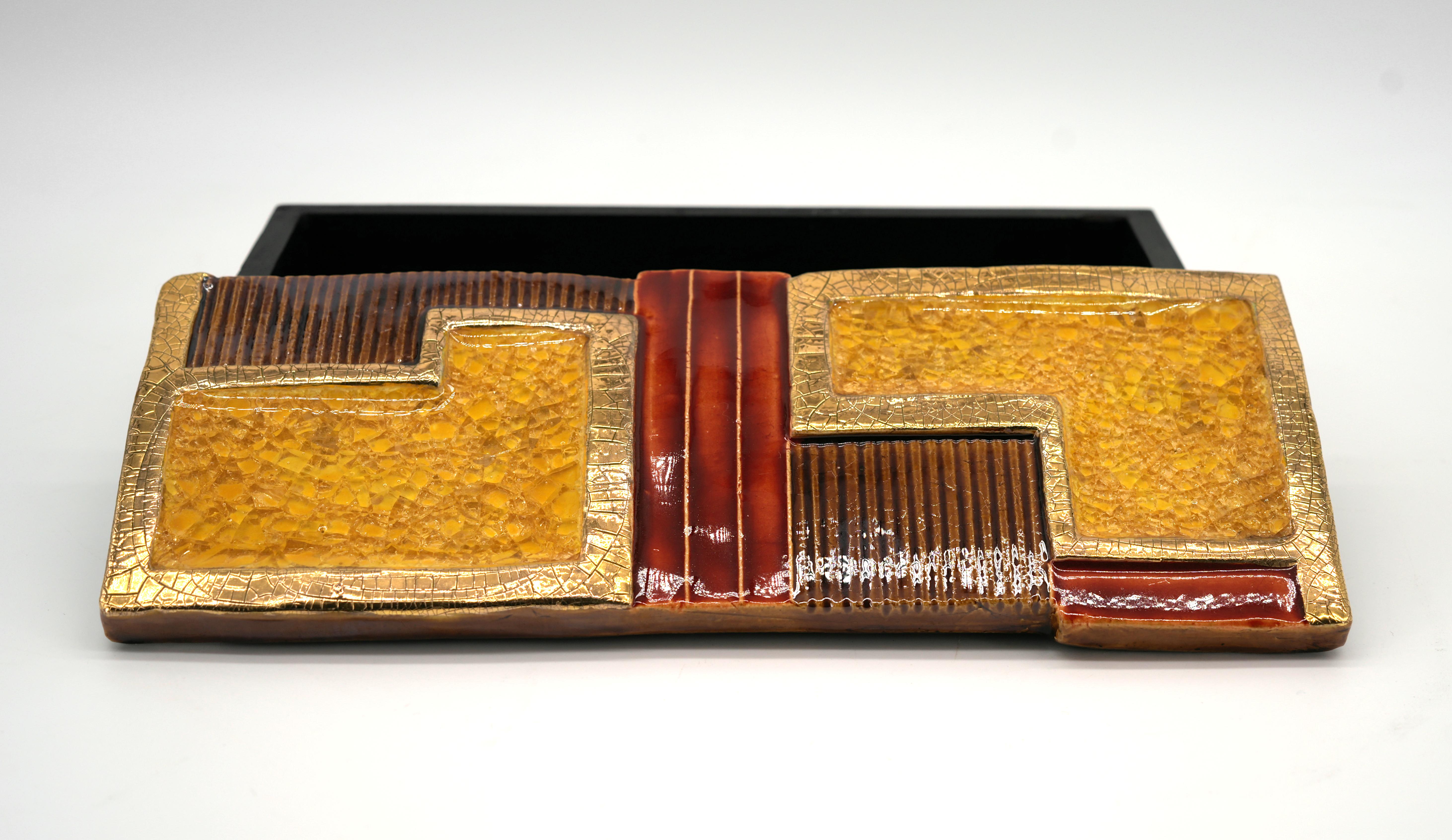Boîte à bijoux en céramique Mithé Espelt années 1950 en vente 3