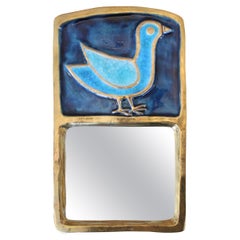 Mithé Espelt Ceramic Mirror, circa 1960, France