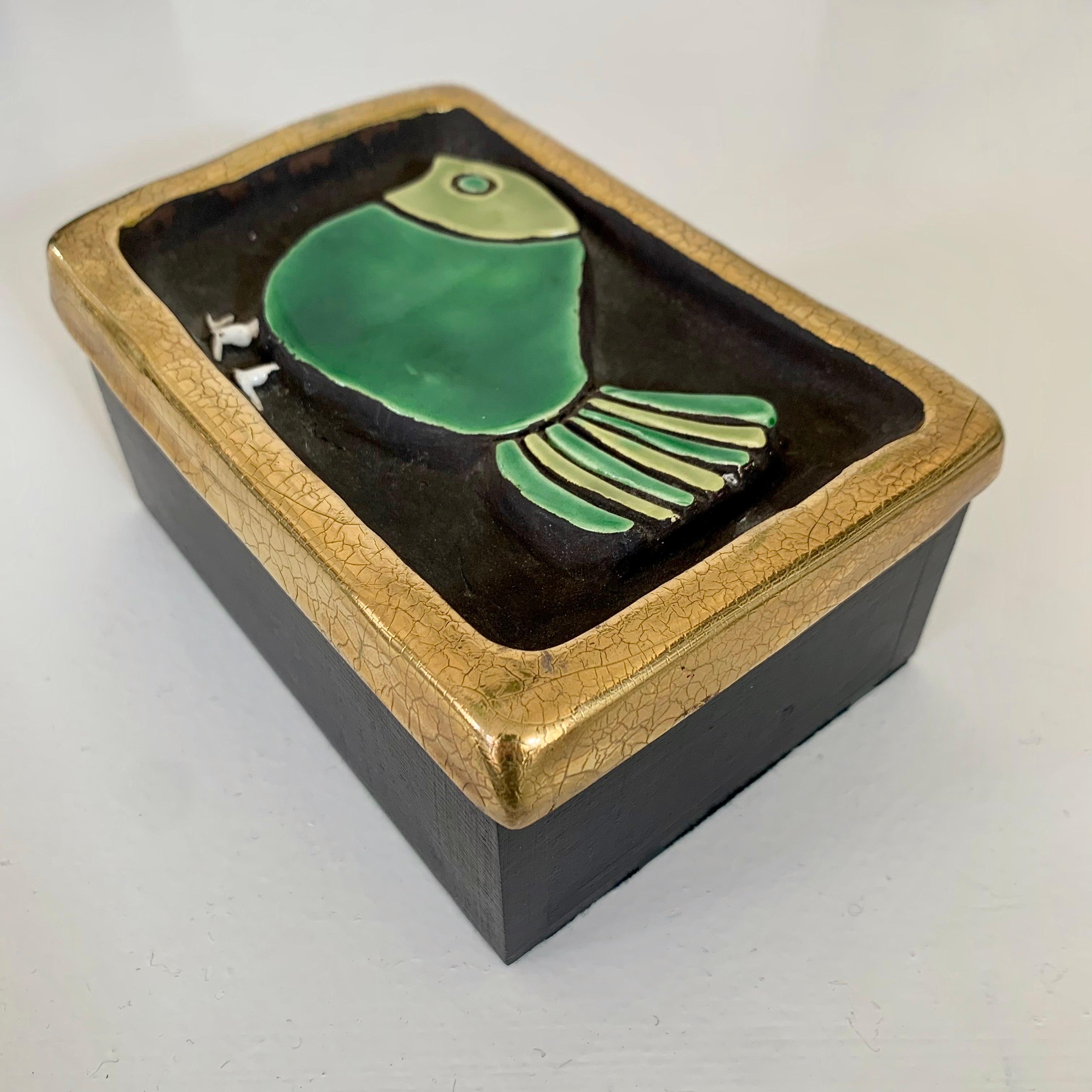 French Mithé Espelt Ceramic Secret Box Moineau Model, 1968, France. For Sale