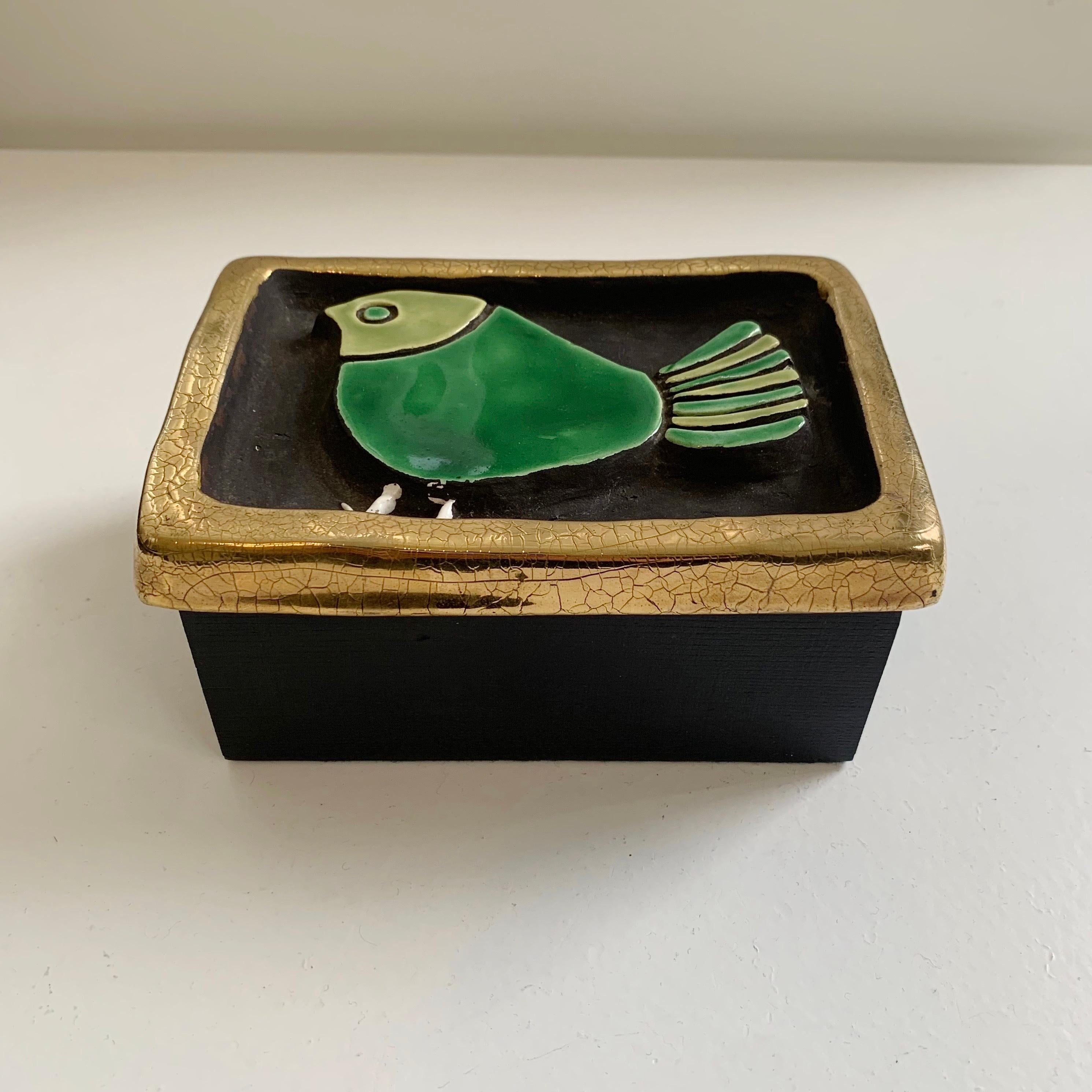 Mithé Espelt Ceramic Secret Box Moineau Model, 1968, France. In Good Condition For Sale In Brussels, BE