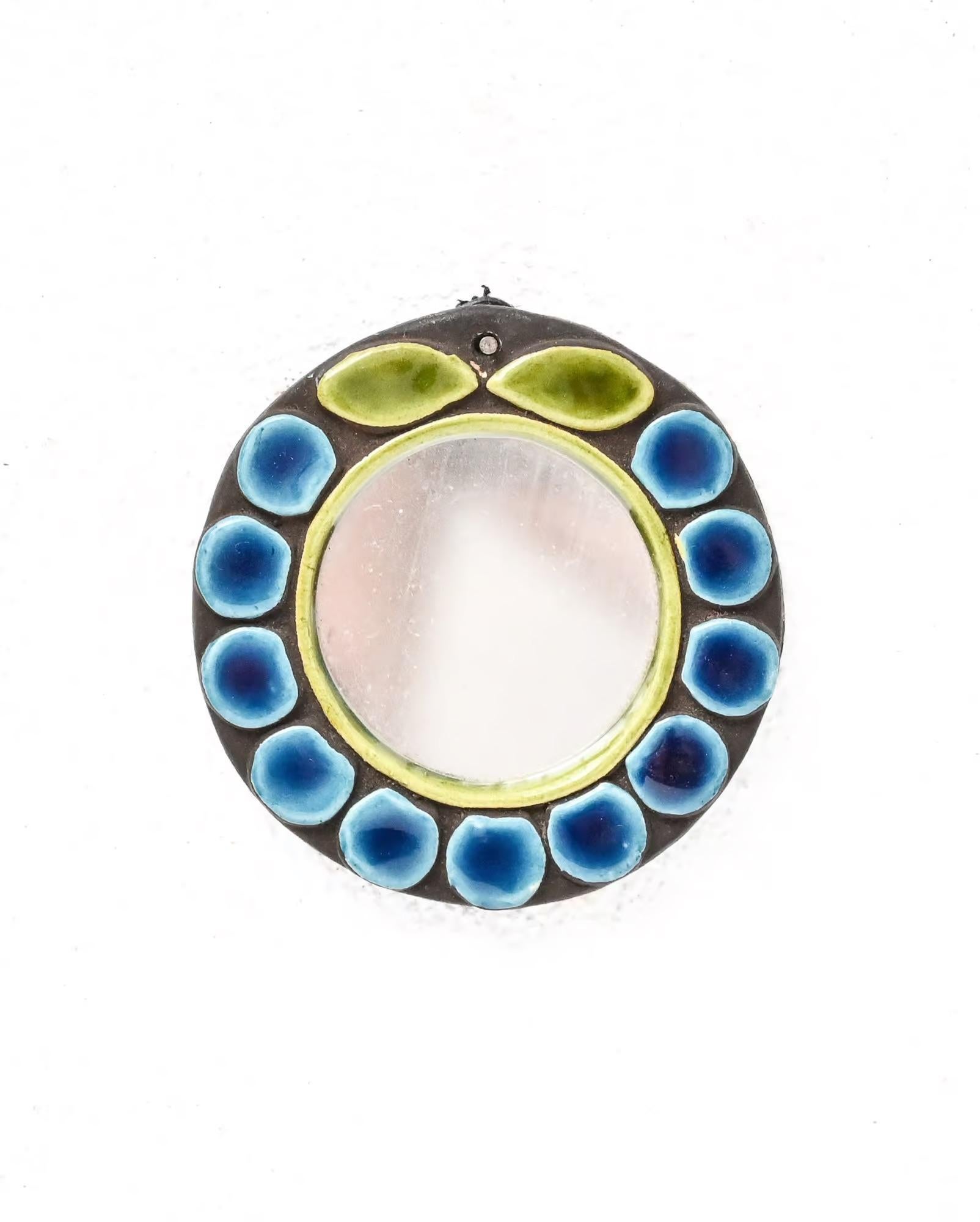 Mid-Century Modern Mithé Espelt “Fleur” hand mirror For Sale