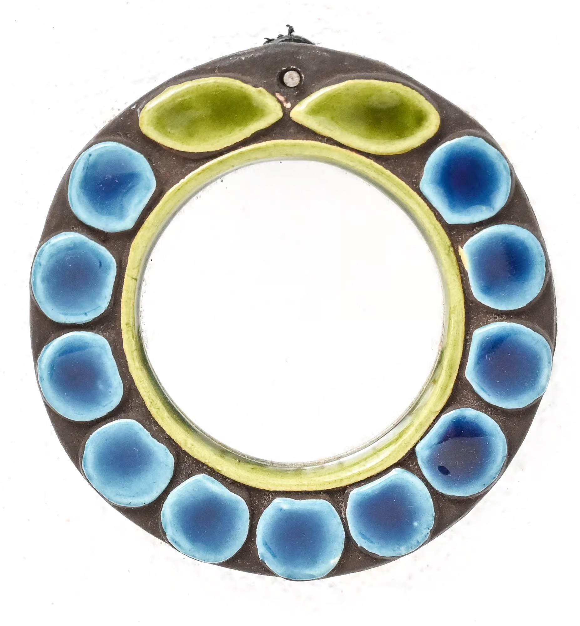 French Mithé Espelt “Fleur” hand mirror For Sale