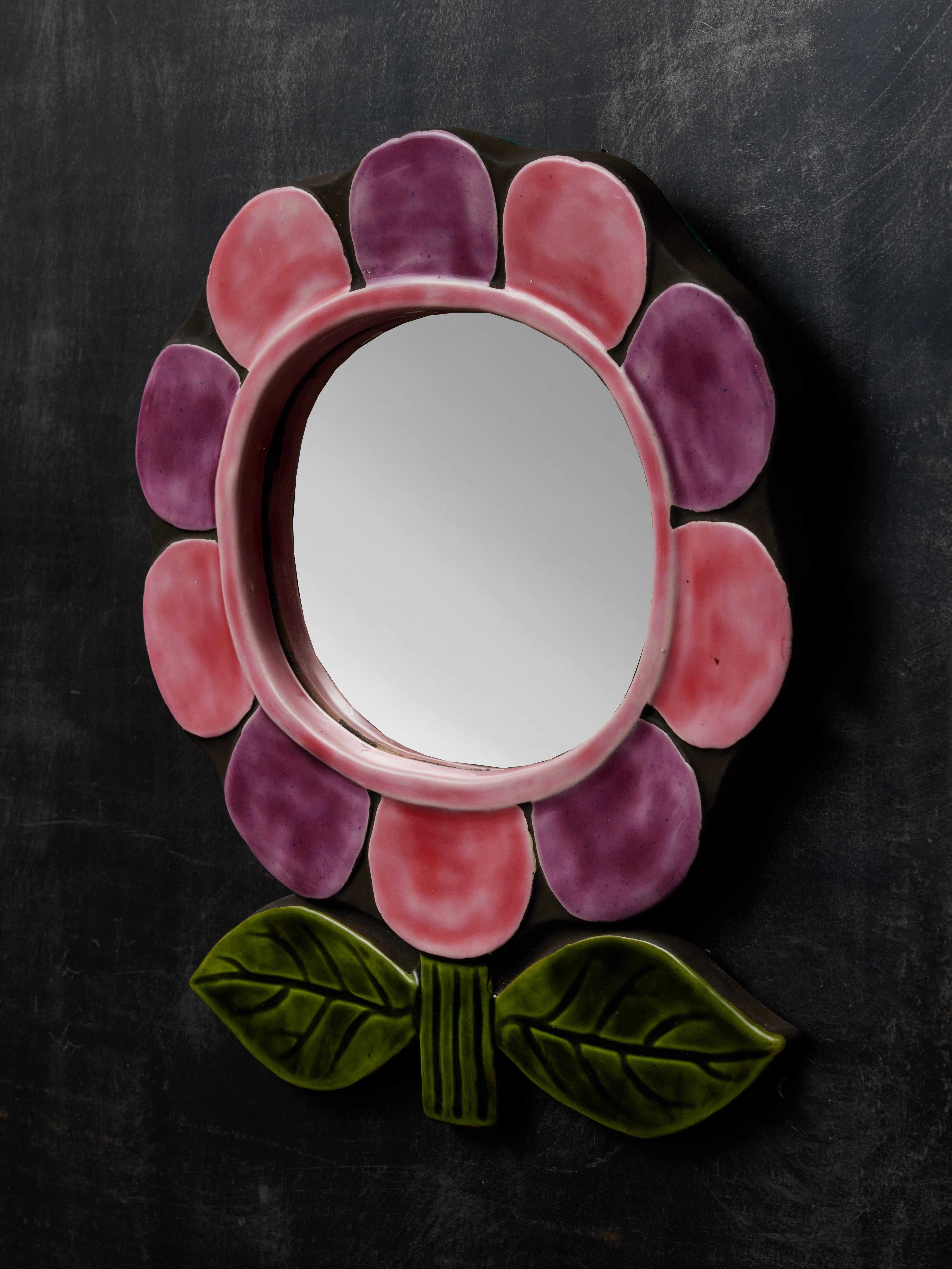 Mid-Century Modern Mithe Espelt Flower Shaped Mirror