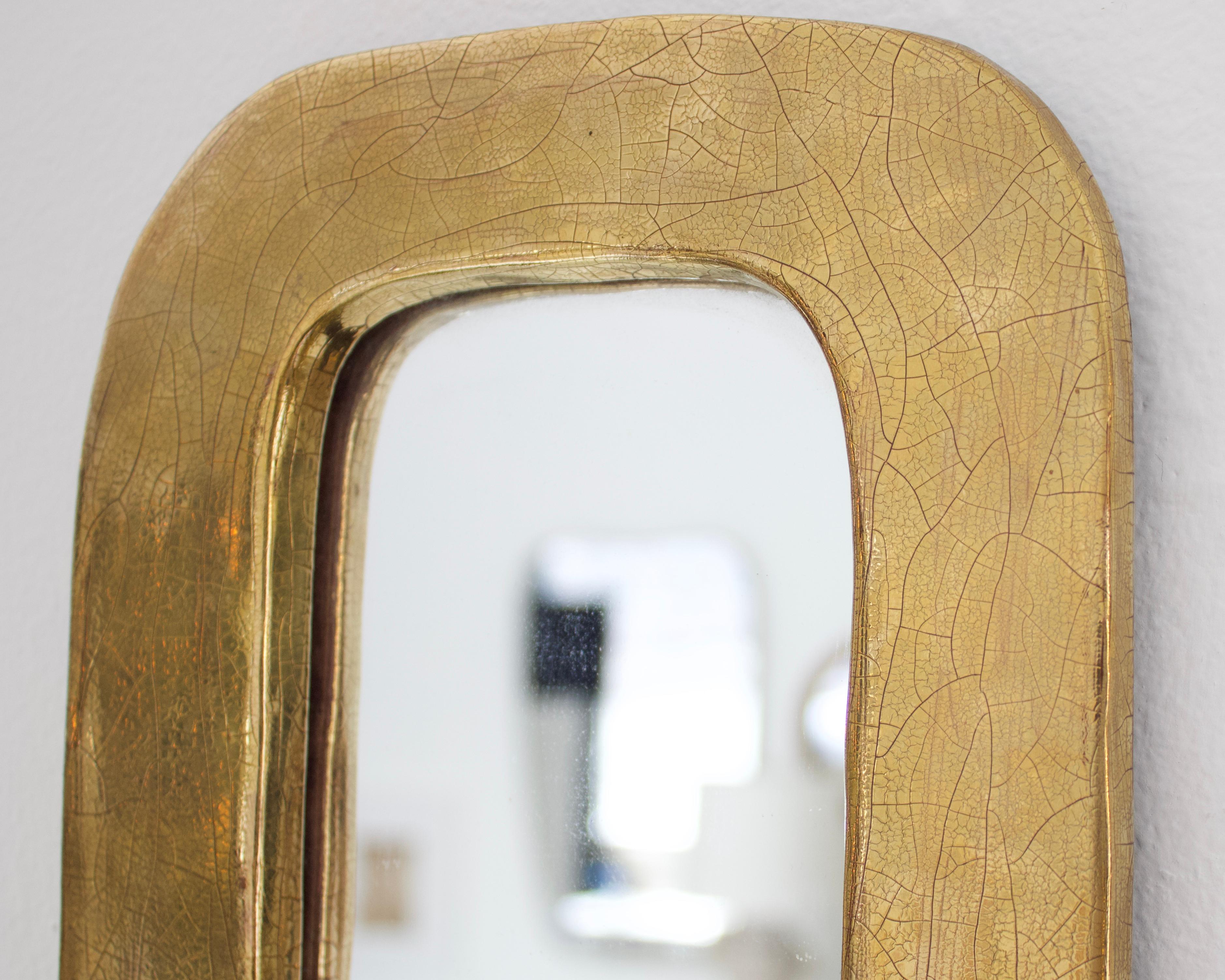 Miroir en céramique émaillé or doré français Mithé Espelt 1