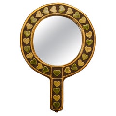 Mithé Espelt, Hand Facing Mirror, Ceramic, circa 1960, France