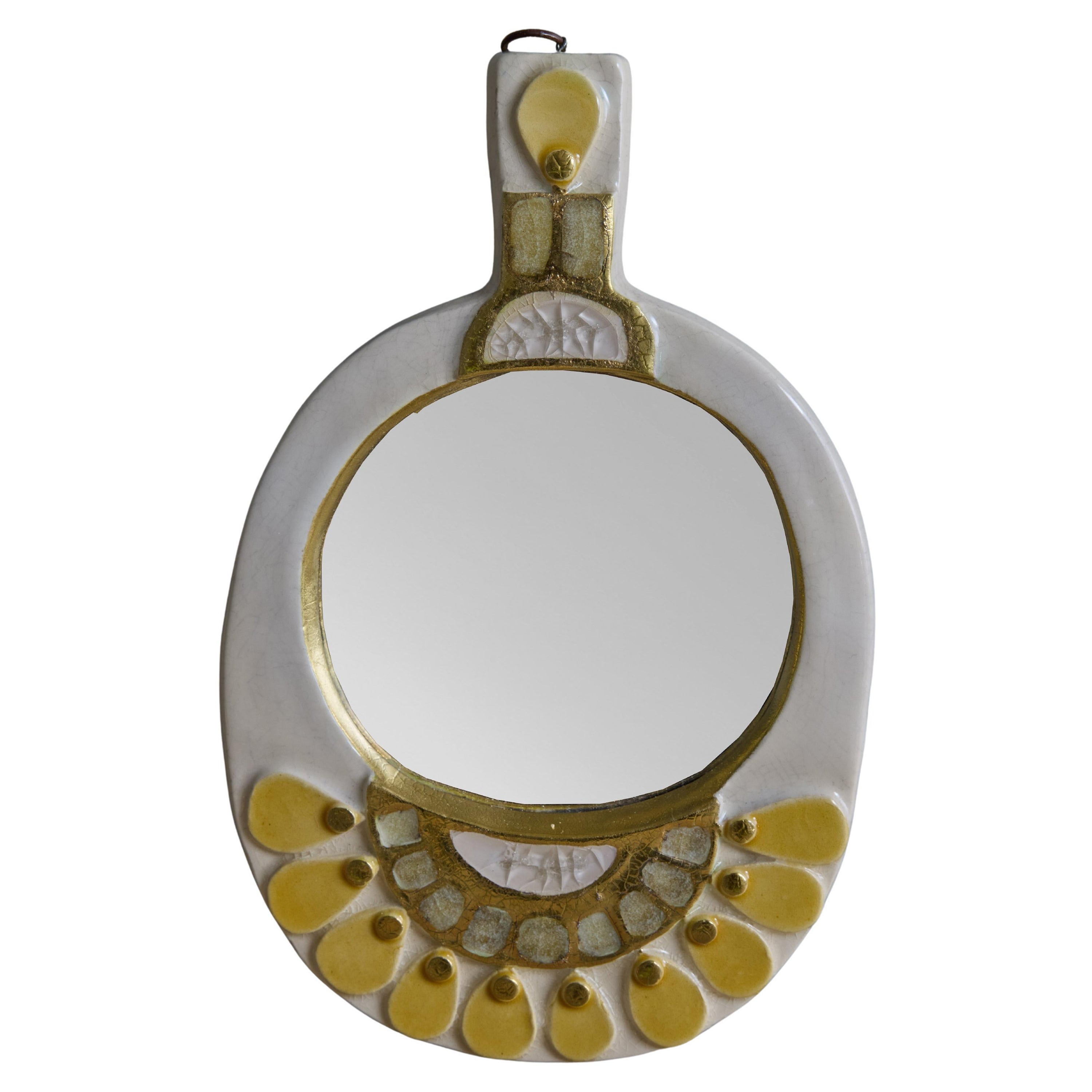 Mithe Espelt Miroir à main en céramique émaillée