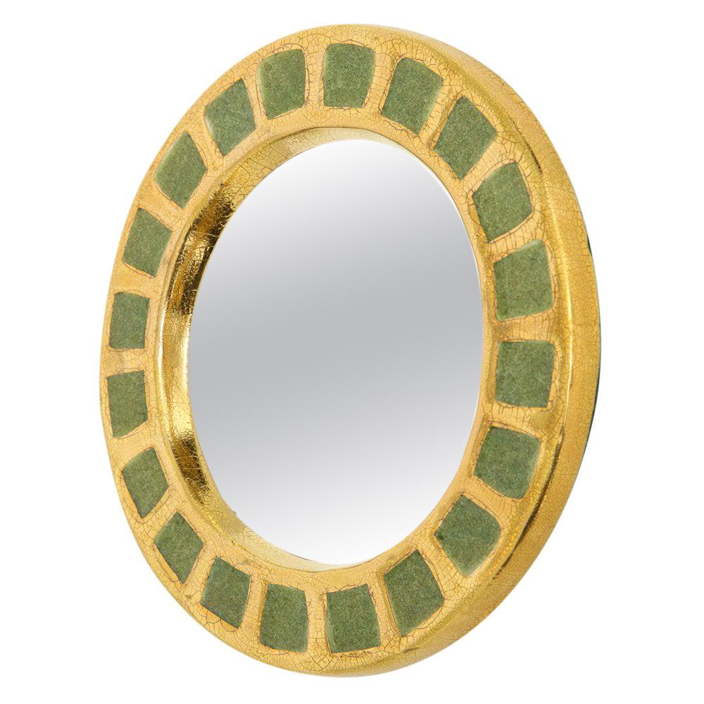 Mithé Espelt Mirror, Ceramic, Gold and Green