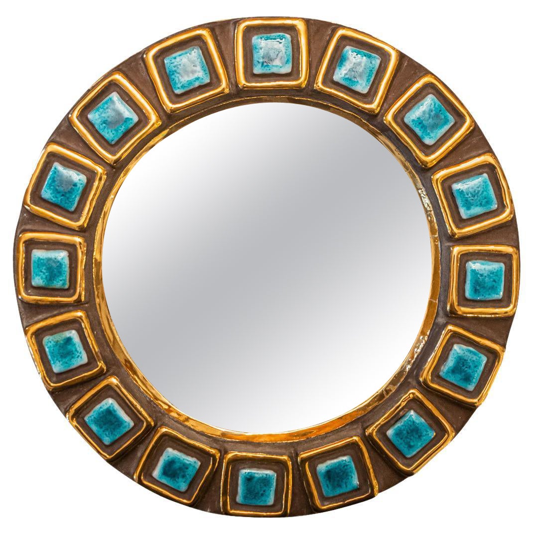 Mithé Espelt, Miroir, céramique émaillée, vers 1960, France