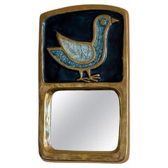 Mithe Espelt of France Gilded Mirror with Bird Imagery circa 1960