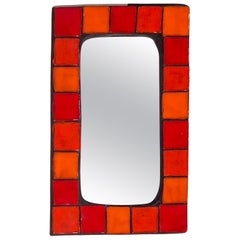 Mithé Espelt, Orange Mirror, Ceramic, circa 1960, France