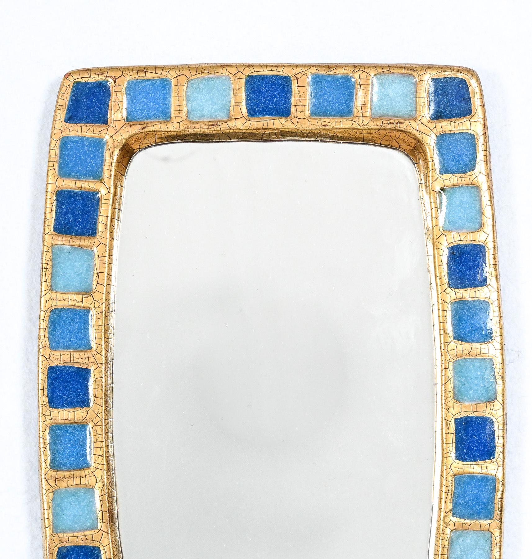 Mid-Century Modern Mithé Espelt pâte de Verre Long Mirror