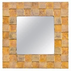 Mithé Espelt Quadrille Wall Mirror, Kiln-Fired Gold Rare Early Mirror