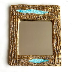 Specchio "Santa Fé#1" di Mithé Espelt, ceramica, vetro cristallizzato e oro