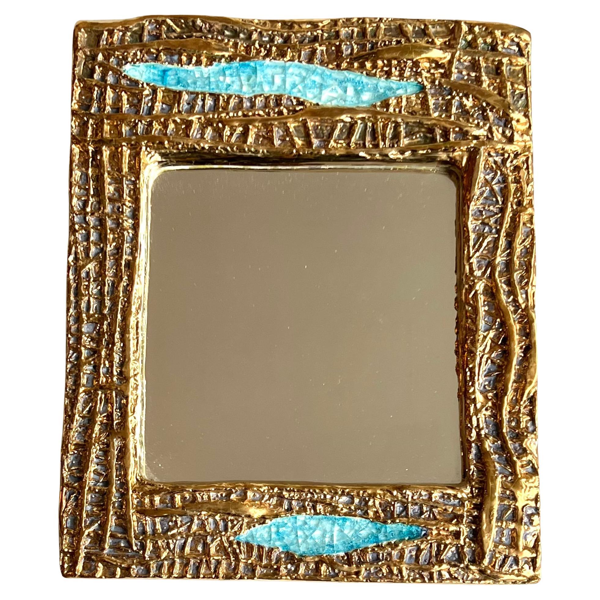 Mithé Espelt "Santa Fé#1" mirror, ceramic, crystallized glass and gold