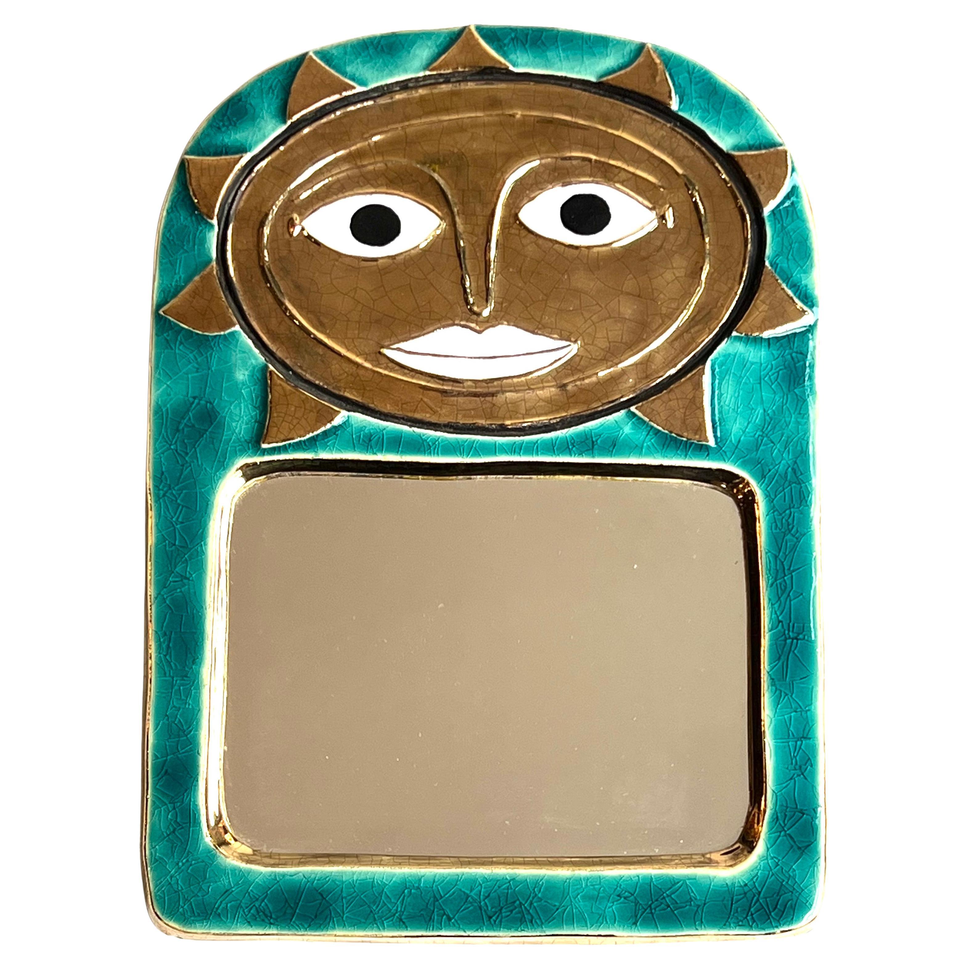 Mithé Espelt - "Soleil" mirror, ceramic, gold