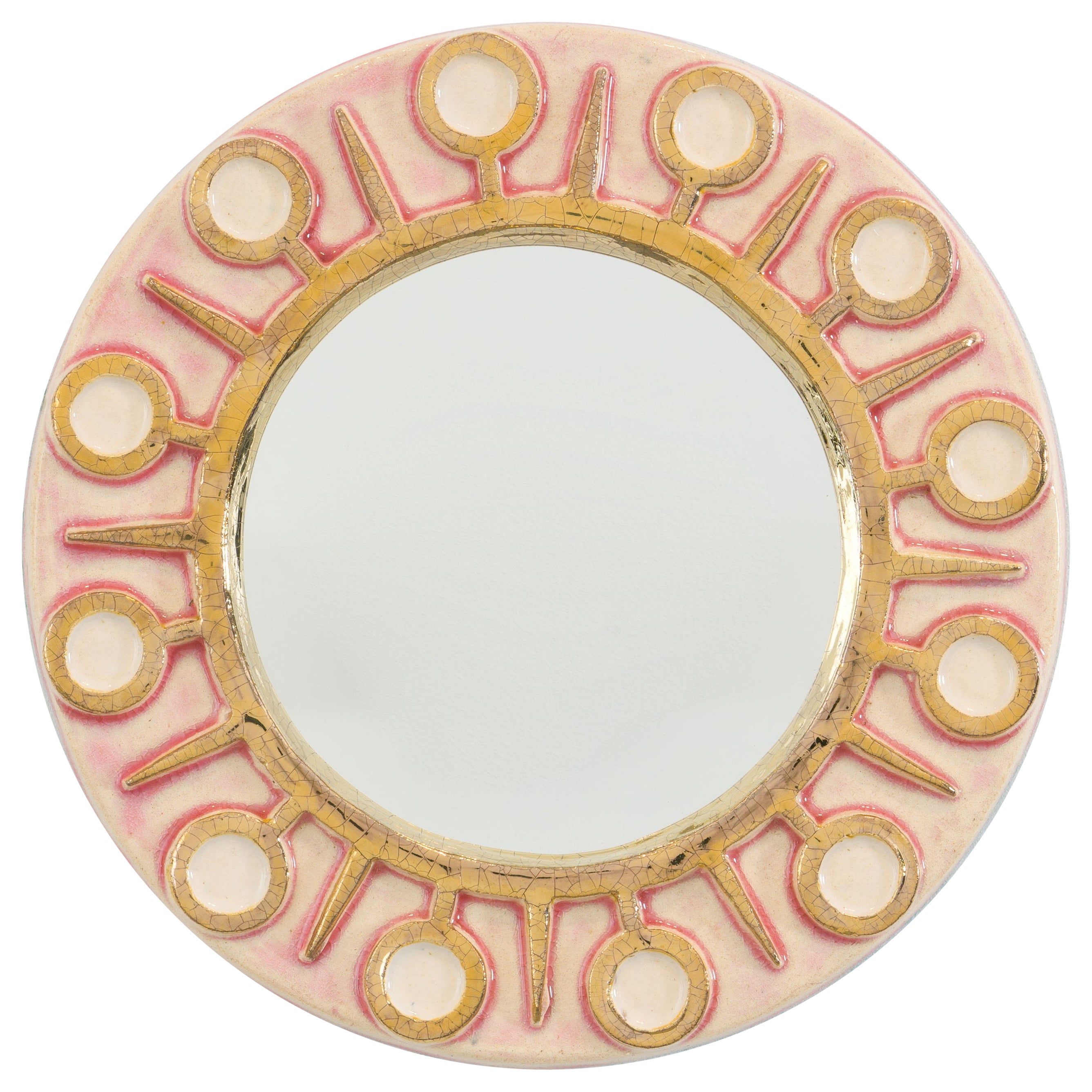 Mithe Mithé Espelt Soleil Wall Mirror, Gold Accents, France, circa 1958 For ...